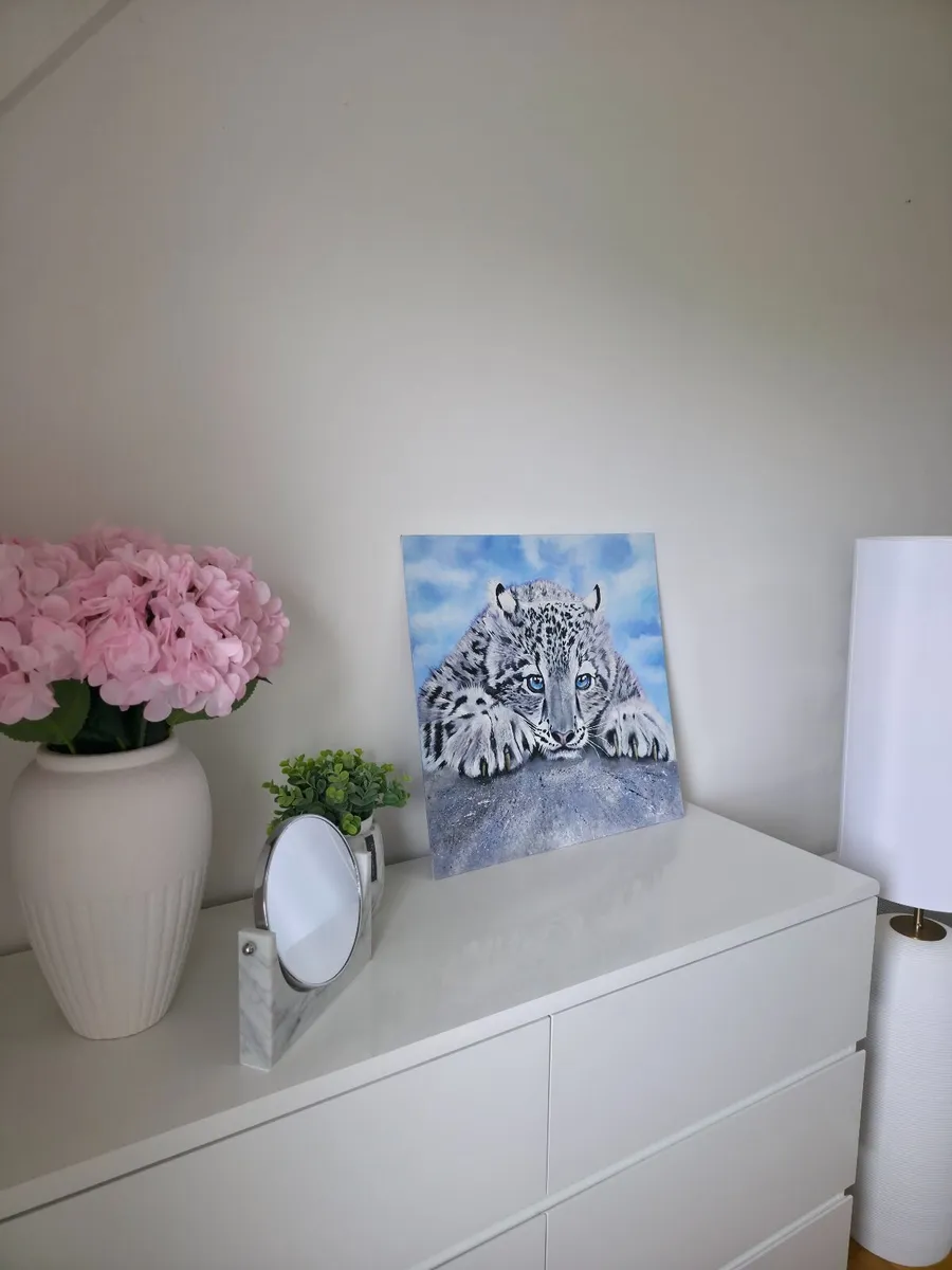 Snow leopard cub - Original art painting - Image 3