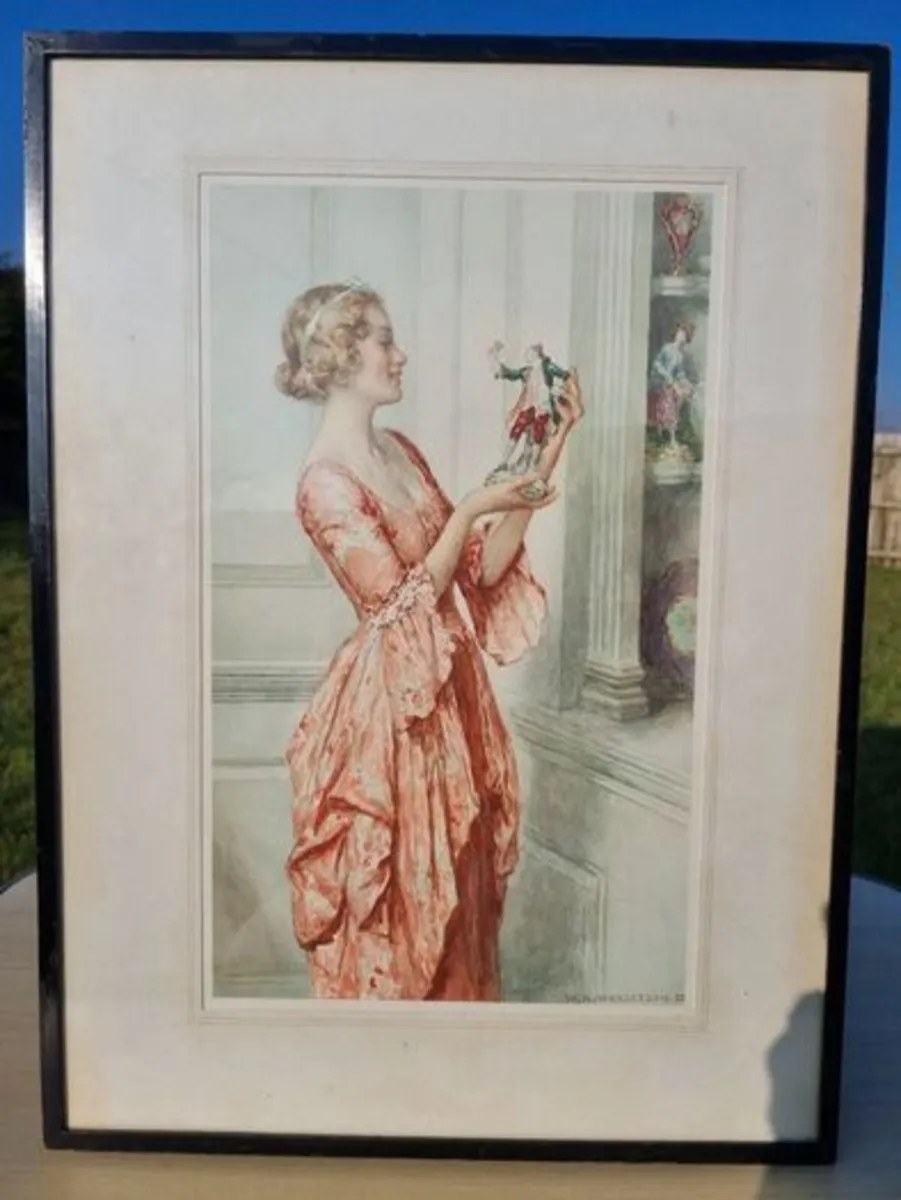 William Henry Margetson vintage watercolor - Image 1