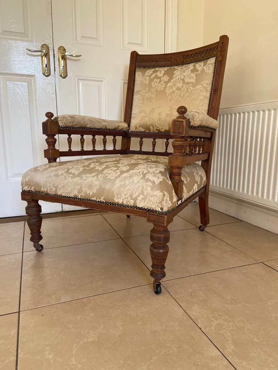 Victorian library armchair - Image 2