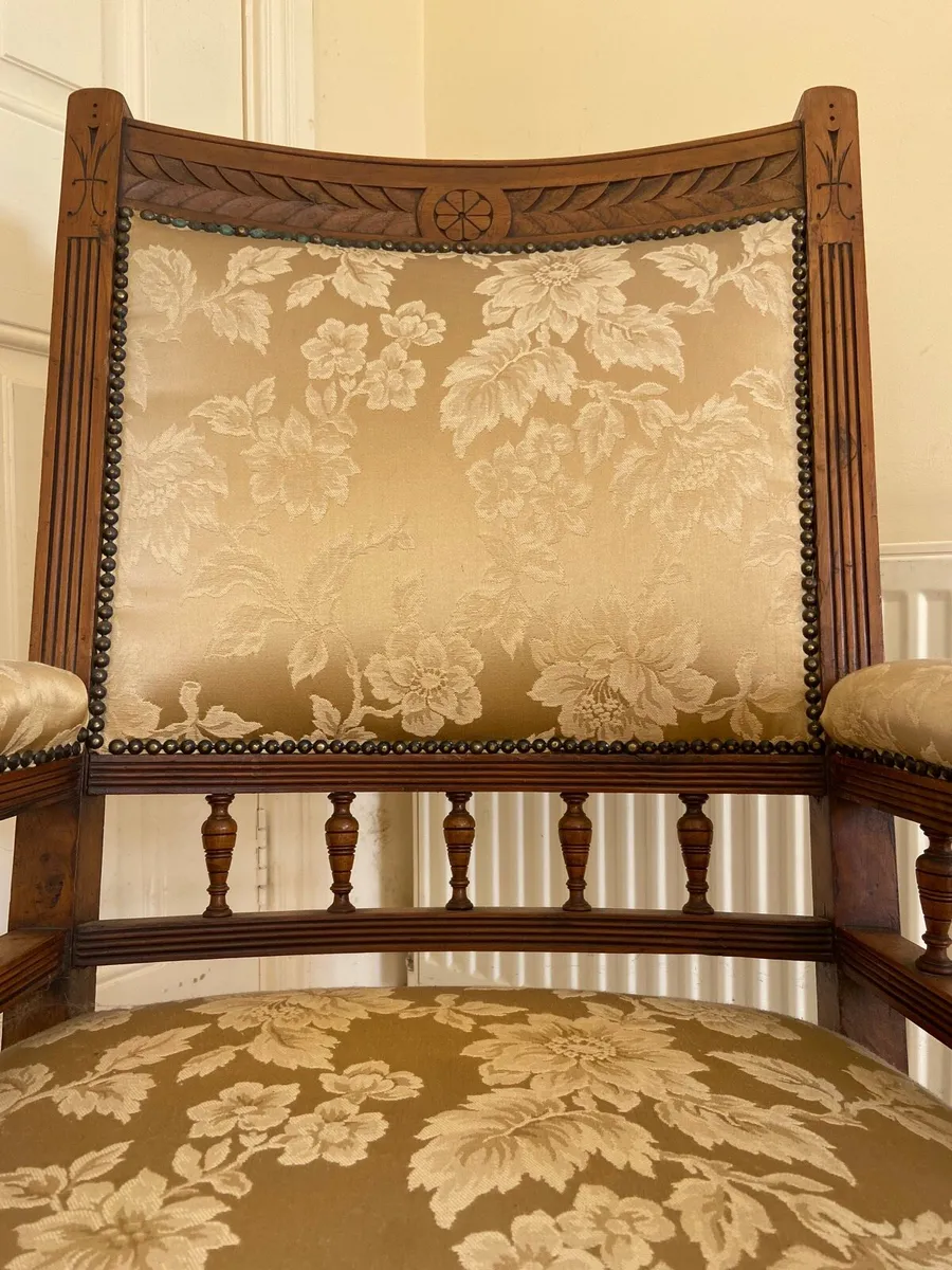 Victorian library armchair - Image 3