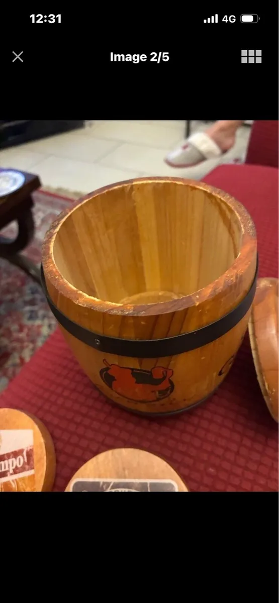 Vintage Cruzcampo Timber Coaster Barrell - Image 2