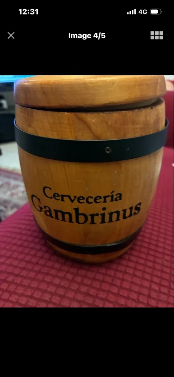 Vintage Cruzcampo Timber Coaster Barrell - Image 4