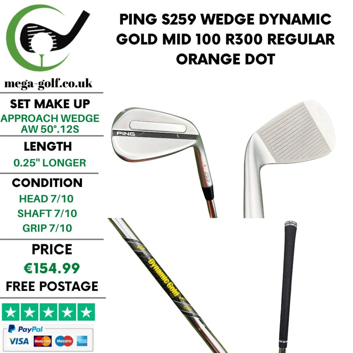 Ping S259 Wedge Aw 50°.12S / Regular / Orange Dot - Image 1