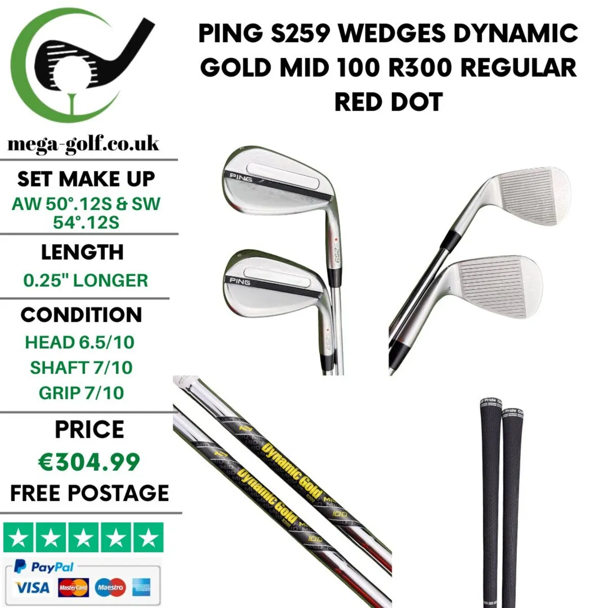 Ping S259 Wedges Aw 50°.12S & Sw 54°.12S / Regular - Image 1