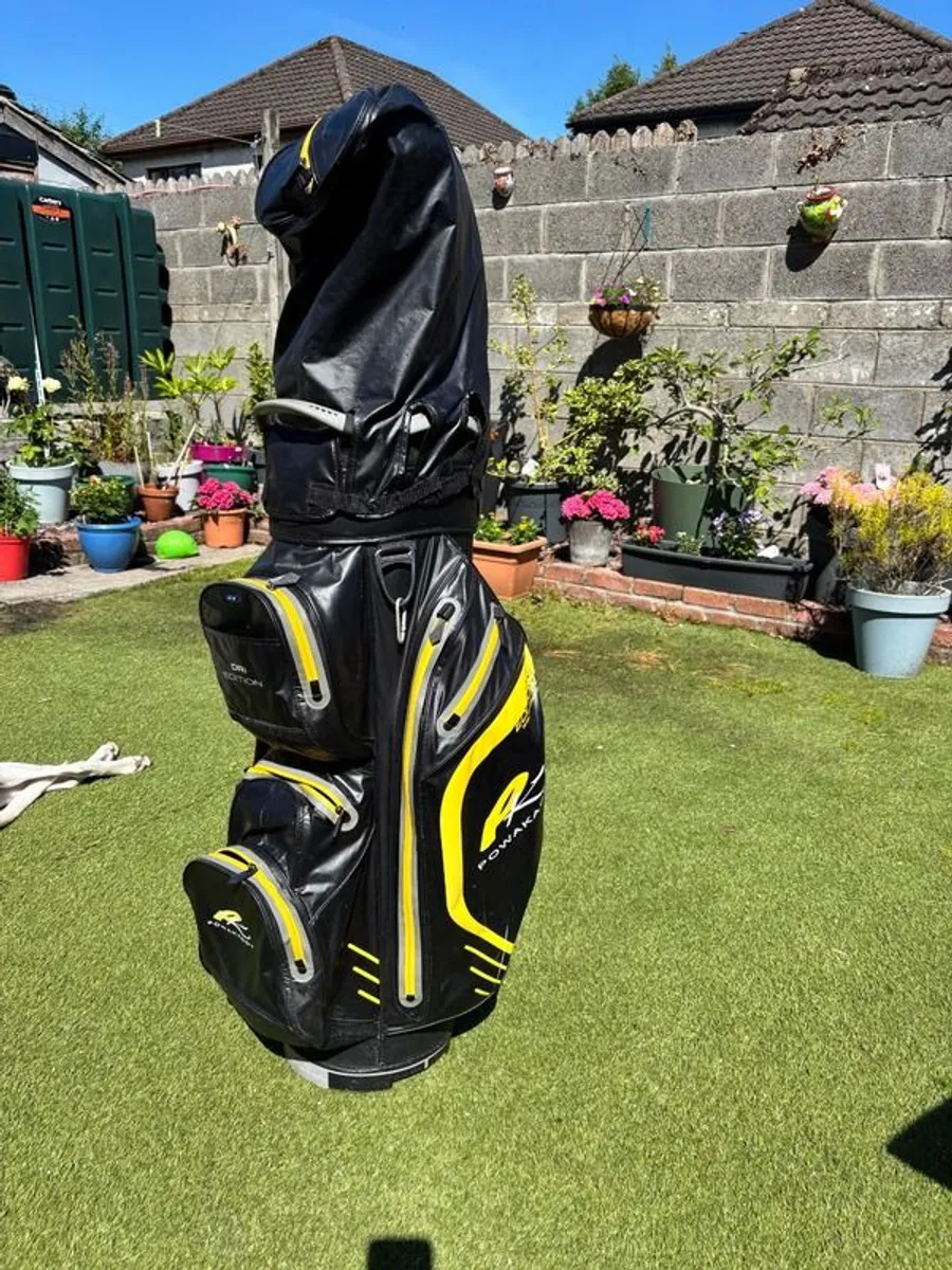 Gents Full Set 2nd Hand P790 Taylor Made clubs with Powacaddy bag & Powacaddy FW3 Electric Trolley - Image 1