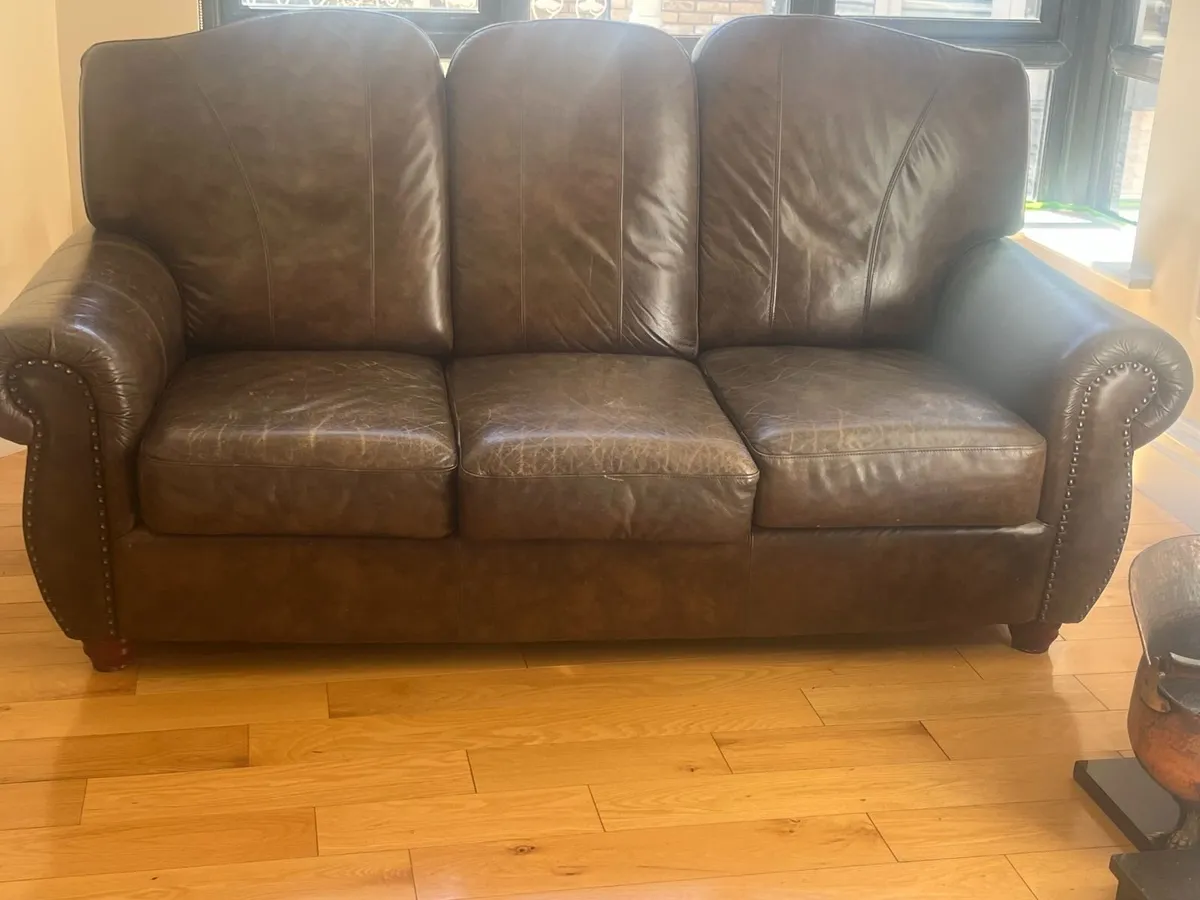Leather sofa couch set 321 - Image 2