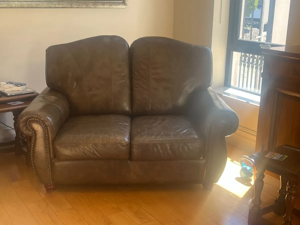 Leather sofa couch set 321 - Image 3