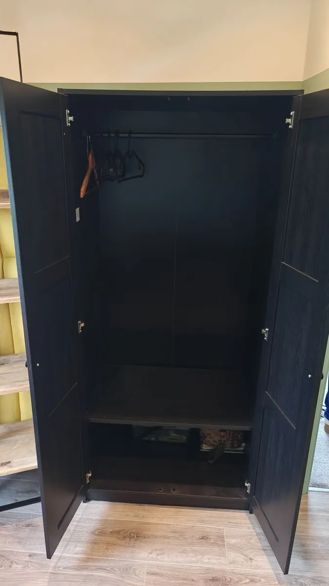 Ikea Wardrobe with 2 doors - Black - Image 2