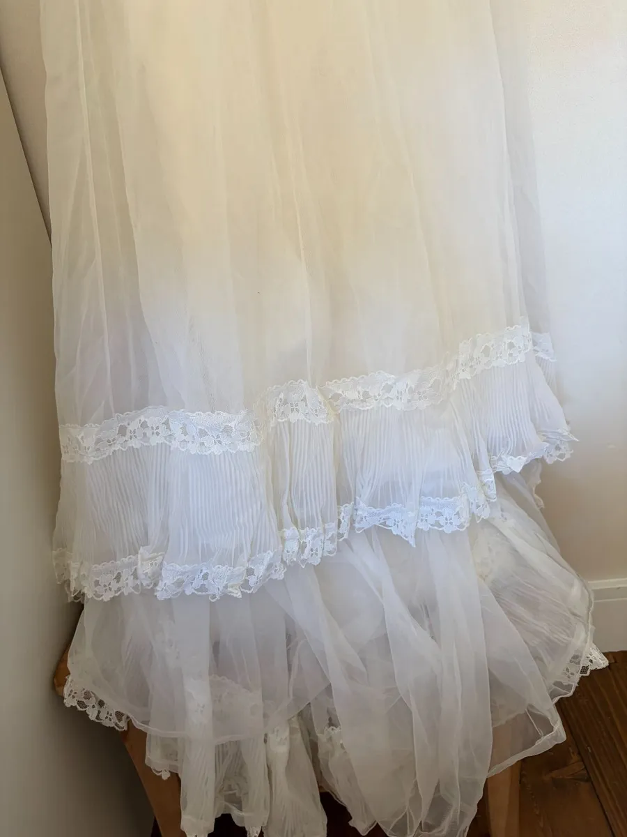 Vintage 1970s Edwardian-Style Wedding Dress - Image 3