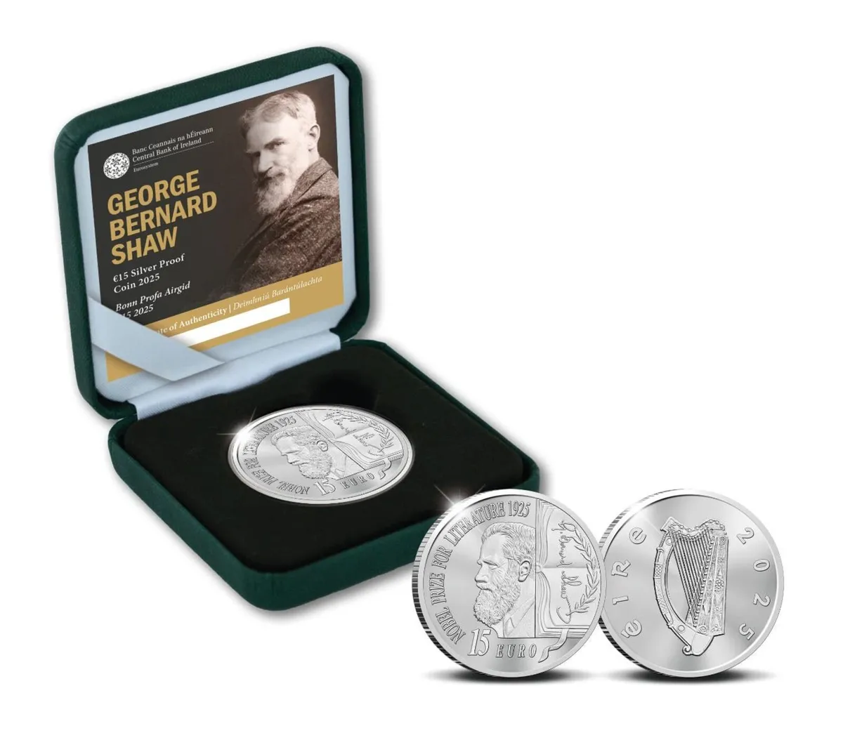 Ireland €15 Silver Proof Coin 2025- George Bernard - Image 2