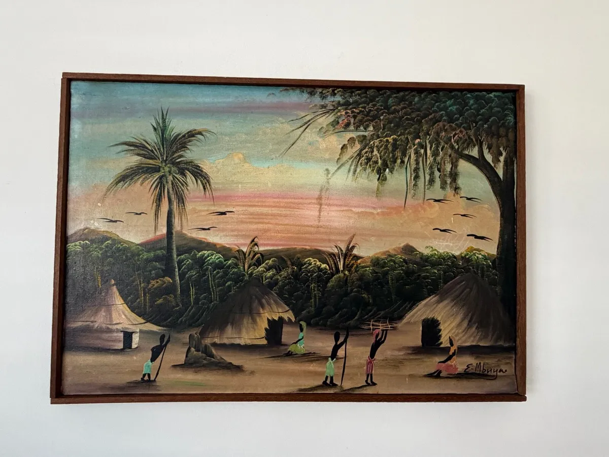 Framed Signed Painting by E Mbuya - Image 3