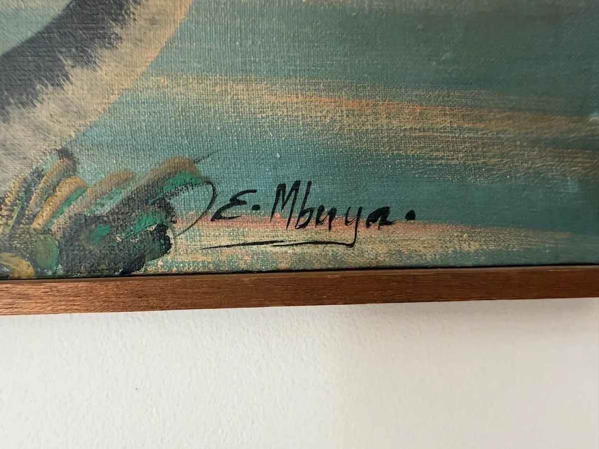 Framed Signed Painting by E Mbuya - Image 2