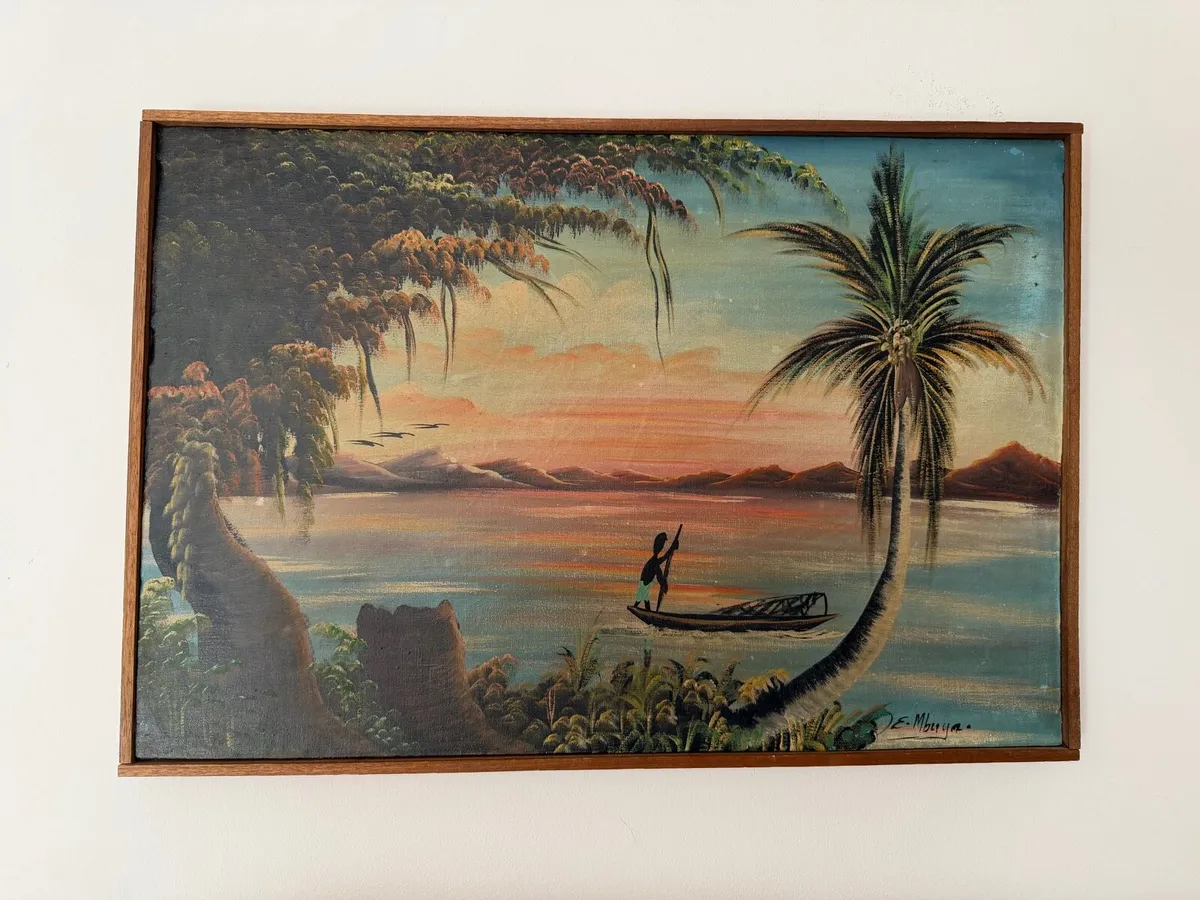 Framed Signed Painting by E Mbuya - Image 3