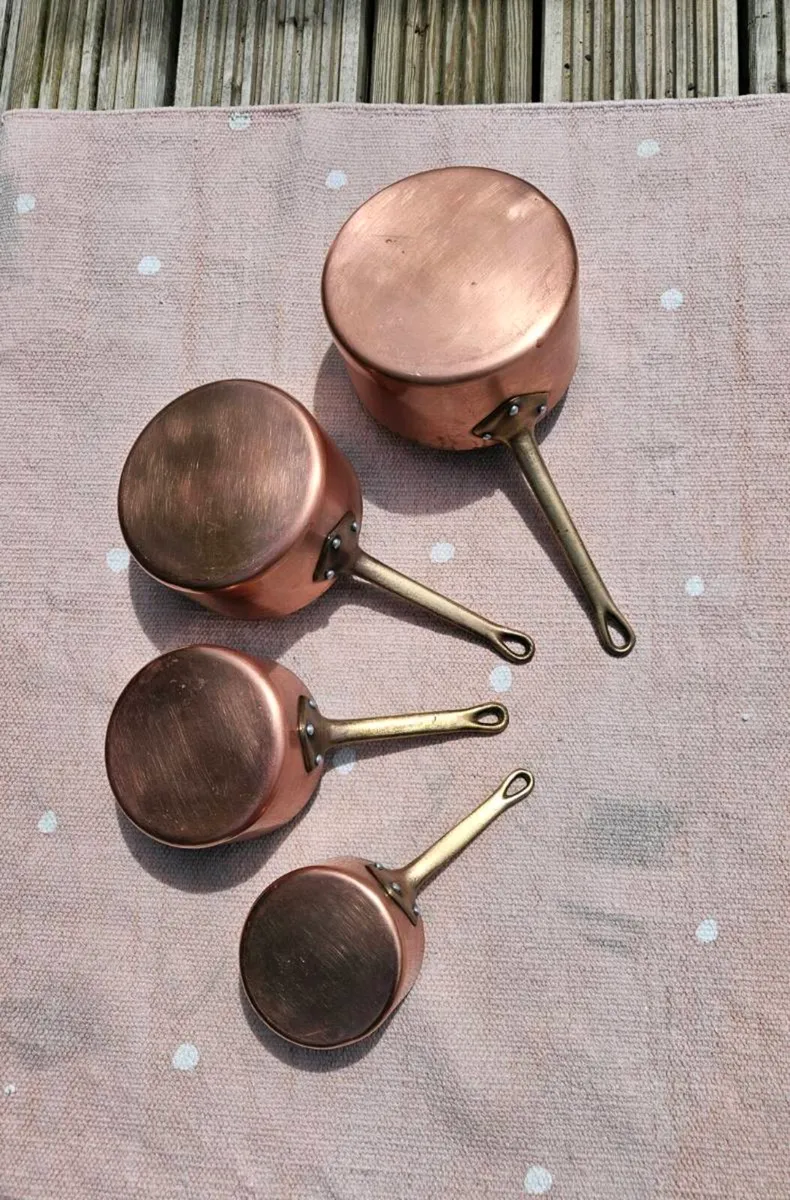 Set of 4 French Copper Pots - Nationwide Delivery - Image 3