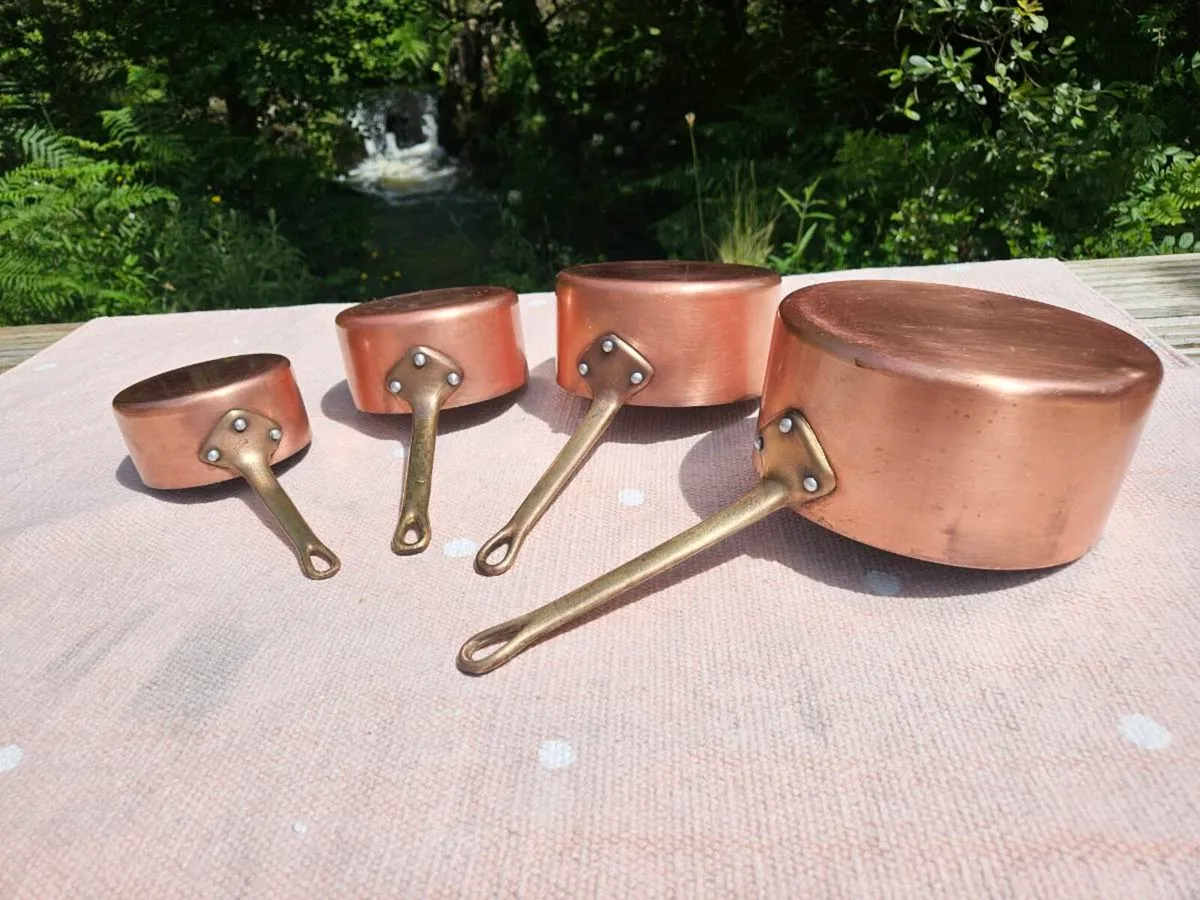 Set of 4 French Copper Pots - Nationwide Delivery - Image 2