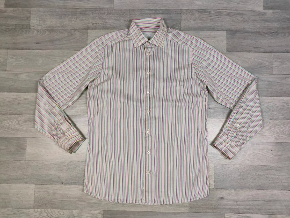 Eton Multicolour Striped Shirt Mens Medium - Image 1