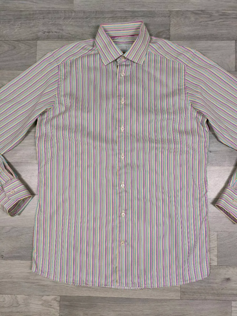 Eton Multicolour Striped Shirt Mens Medium - Image 2
