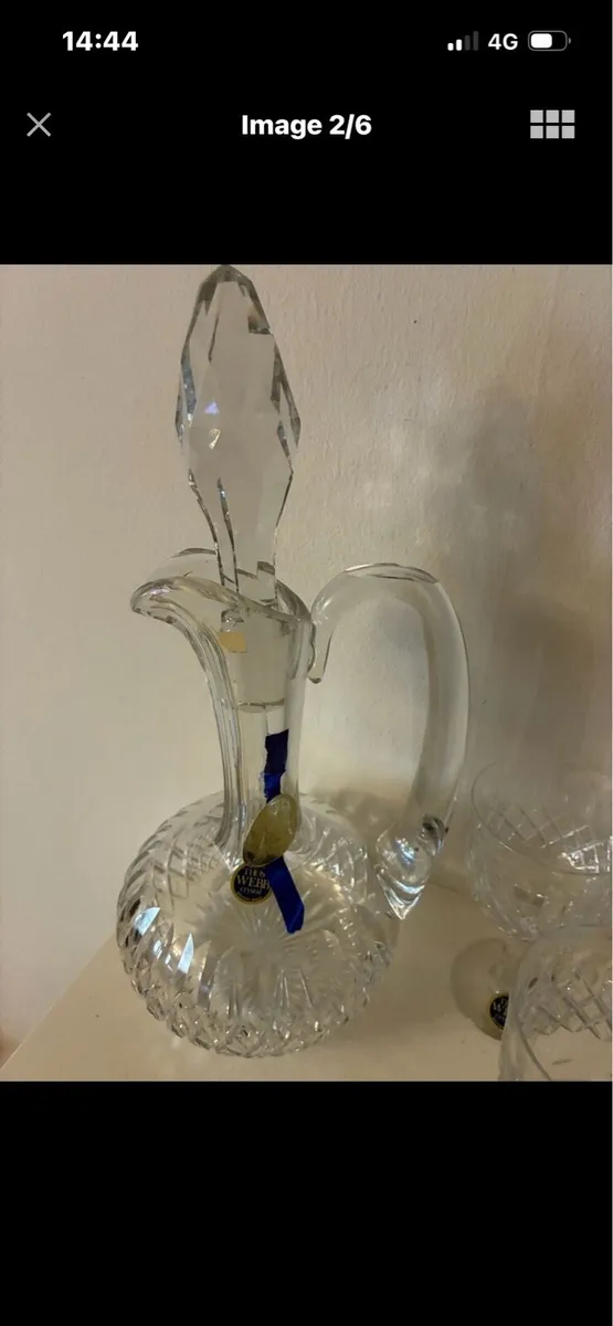 Vintage Thos Webb Crystal Decanter & Glasses Set - Image 2