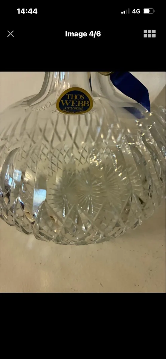 Vintage Thos Webb Crystal Decanter & Glasses Set - Image 4