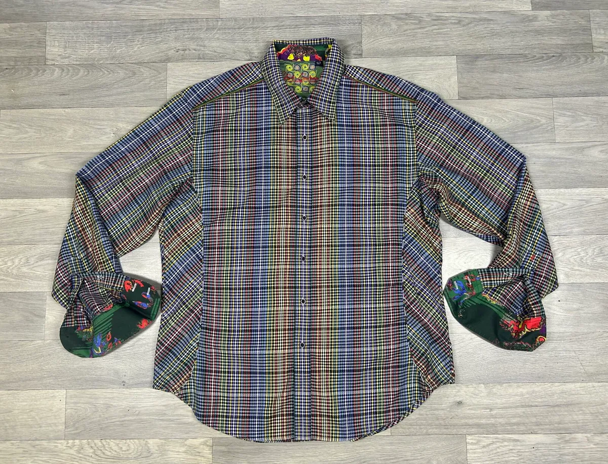 Robert Graham Cotton And Silk Check Shirt Mens XL - Image 1