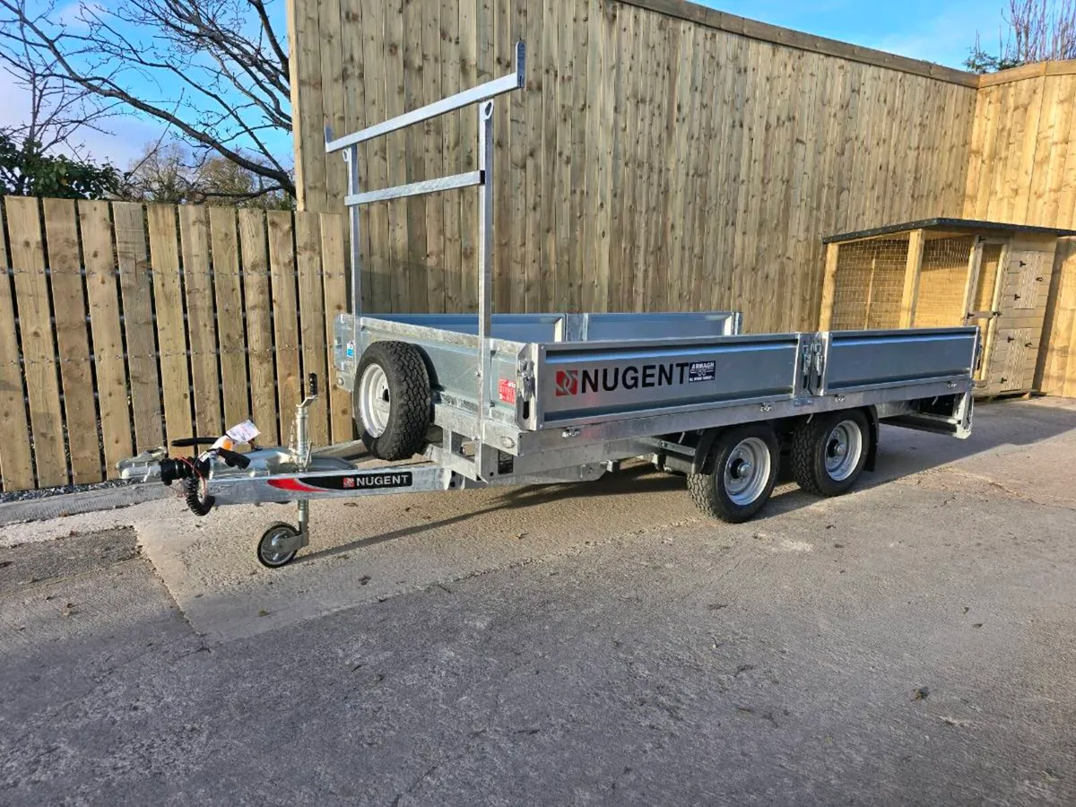 Nugent 12x6 dropside trailer led spare ladder rack - Image 1