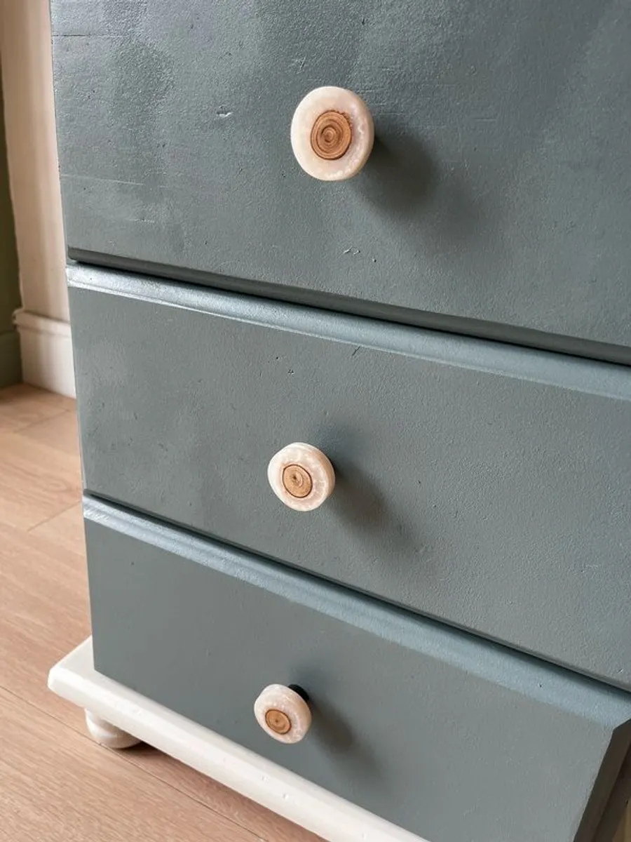 Upcycled Solid Wood Bedside Locker Pair Modern Rustic Finish - Image 4