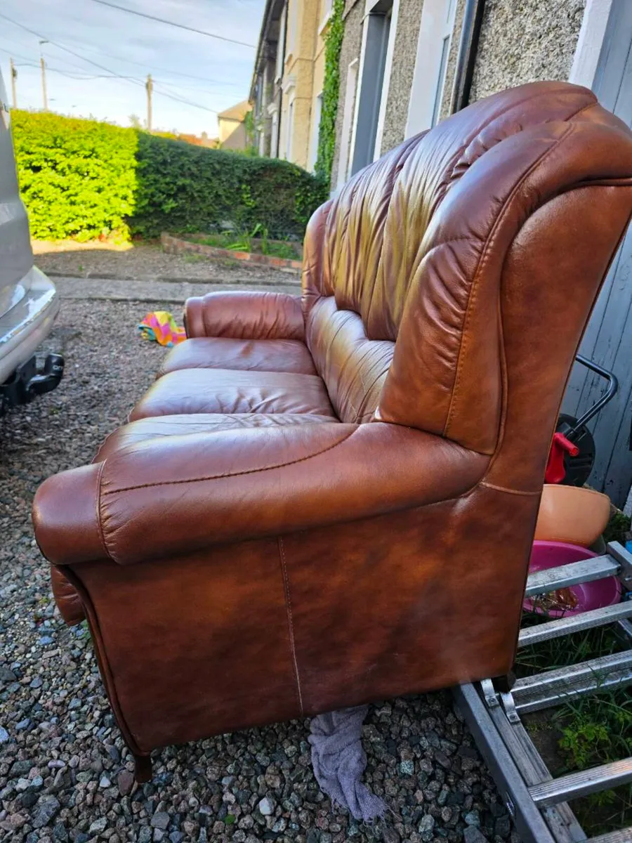 Sofa leather couch - Image 2