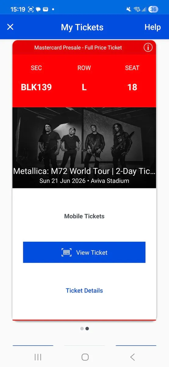 Metallica tickets - Image 2