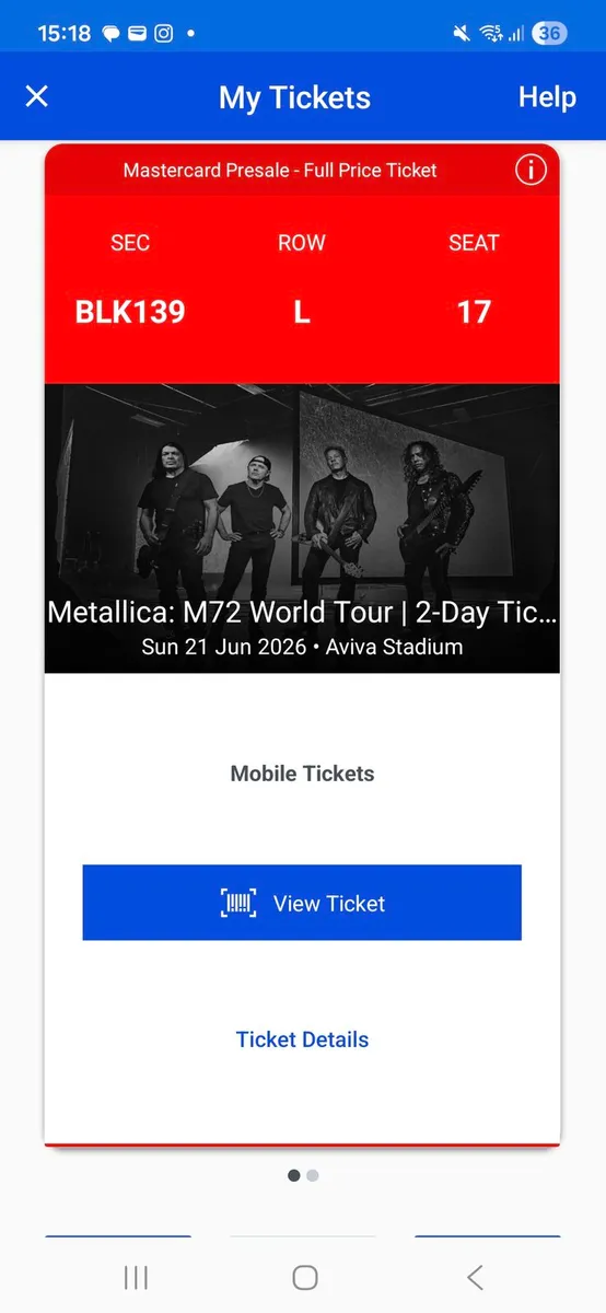 Metallica tickets - Image 3
