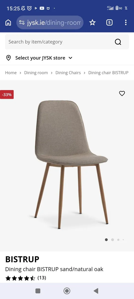 JYSK Bistrup Dining Chairs – Set of 4 - Image 1