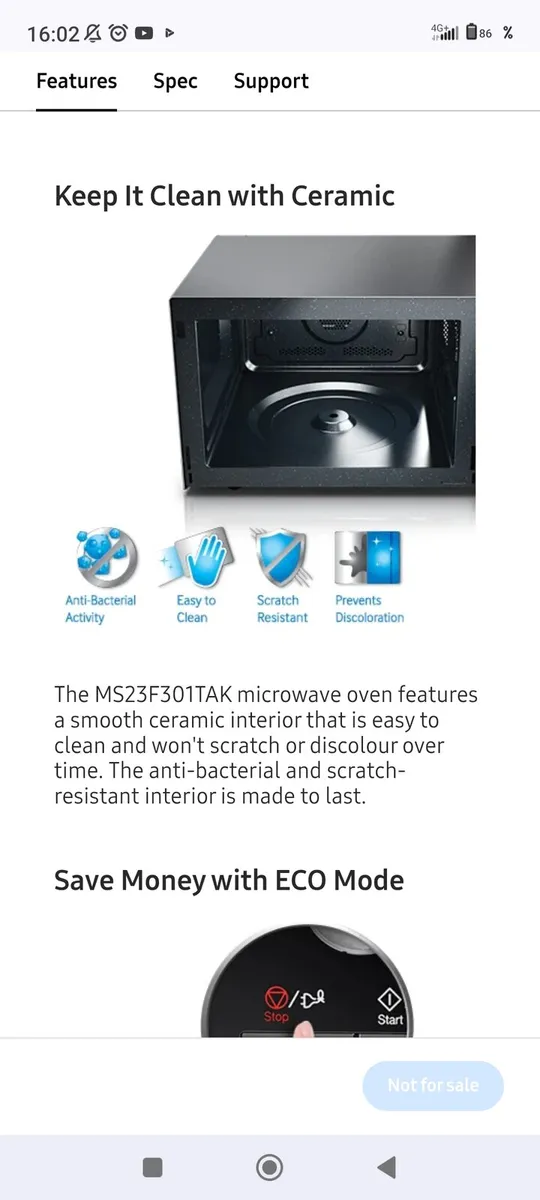 Samsung 23L Ceramic Microwave - Image 2