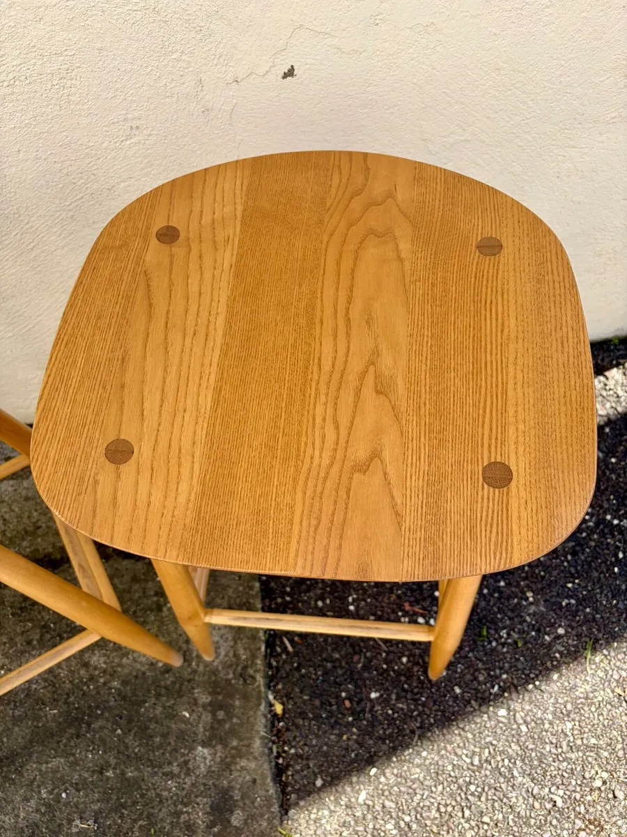 Ercol Oak and Ash Bar Stools - Image 4