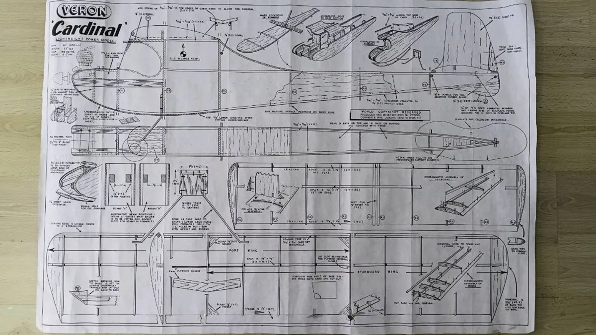 Vintage model aeroplane kit - Image 3