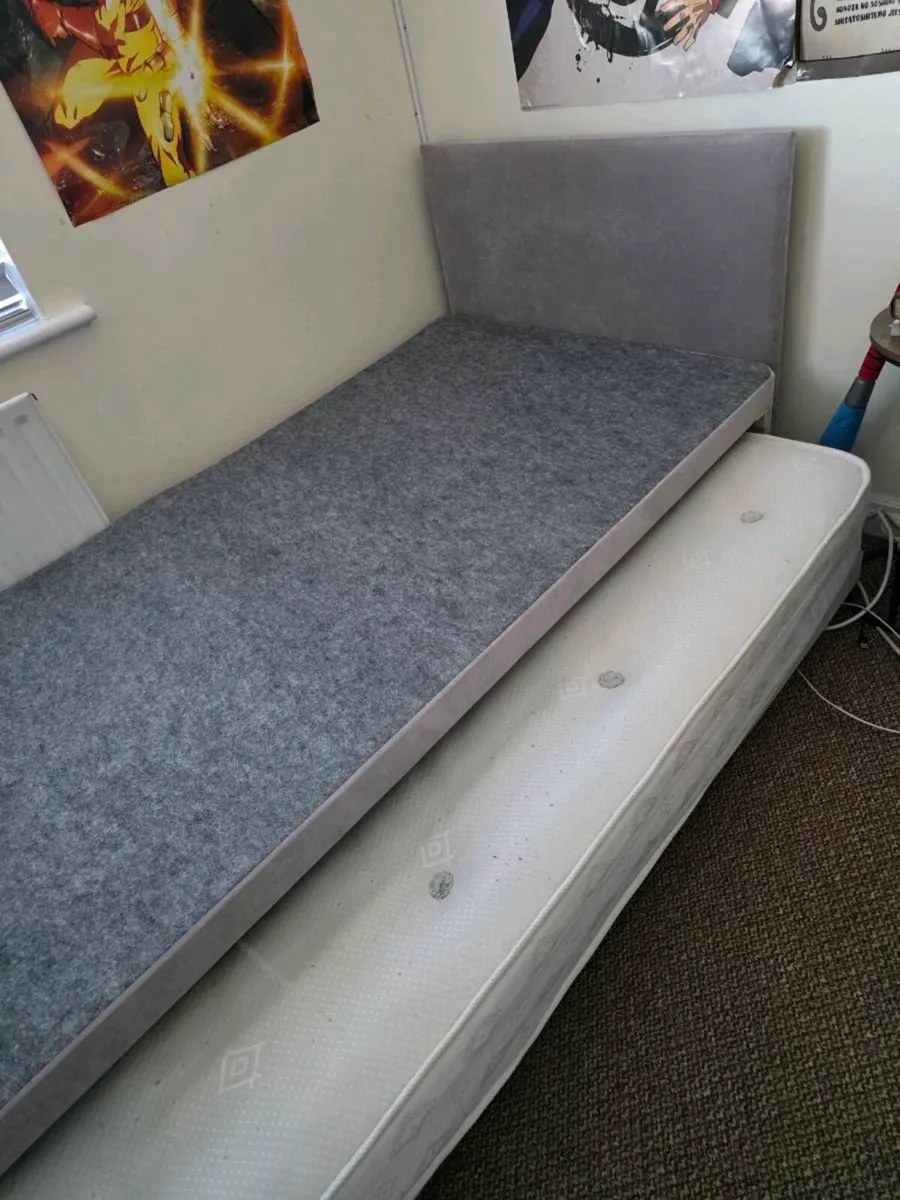 Single bed with headboard with spare bed underneat - Image 3