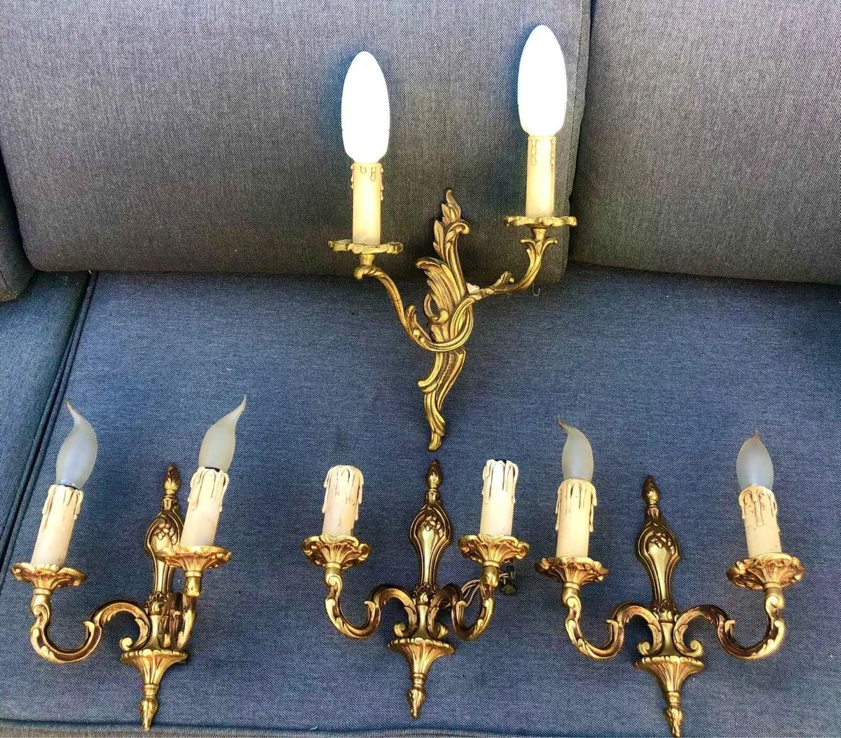 Brass wall lights - Image 1
