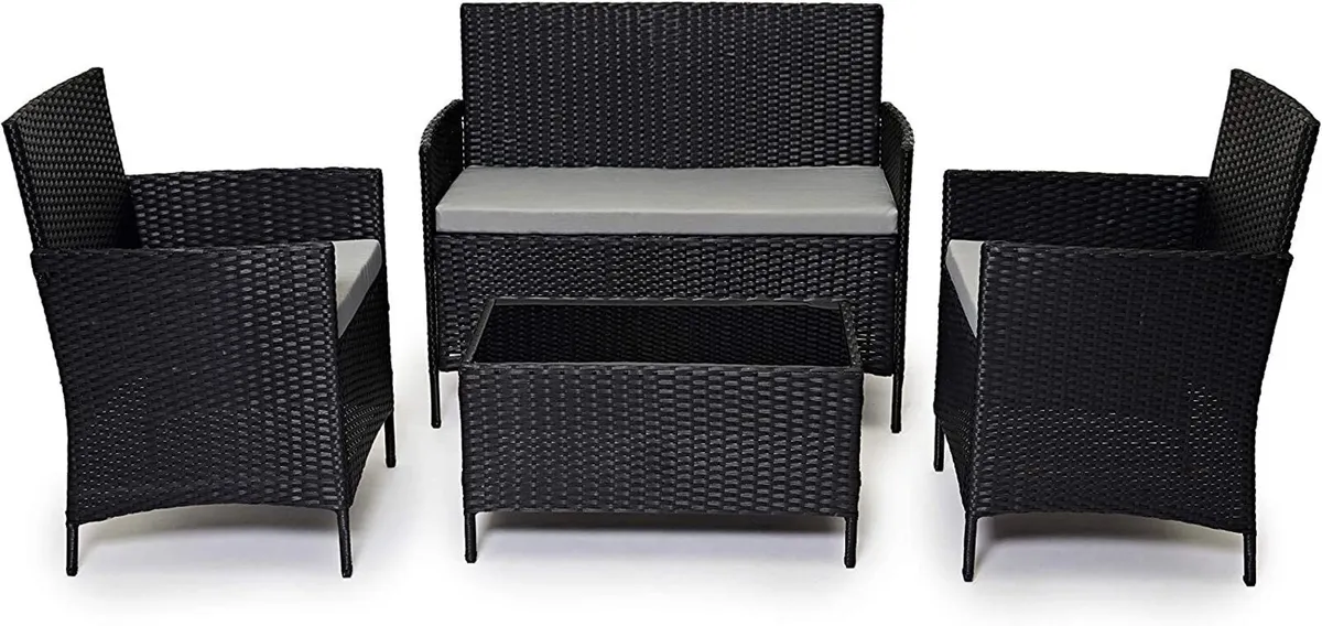 4-Piece Rattan Garden Chair - Image 1