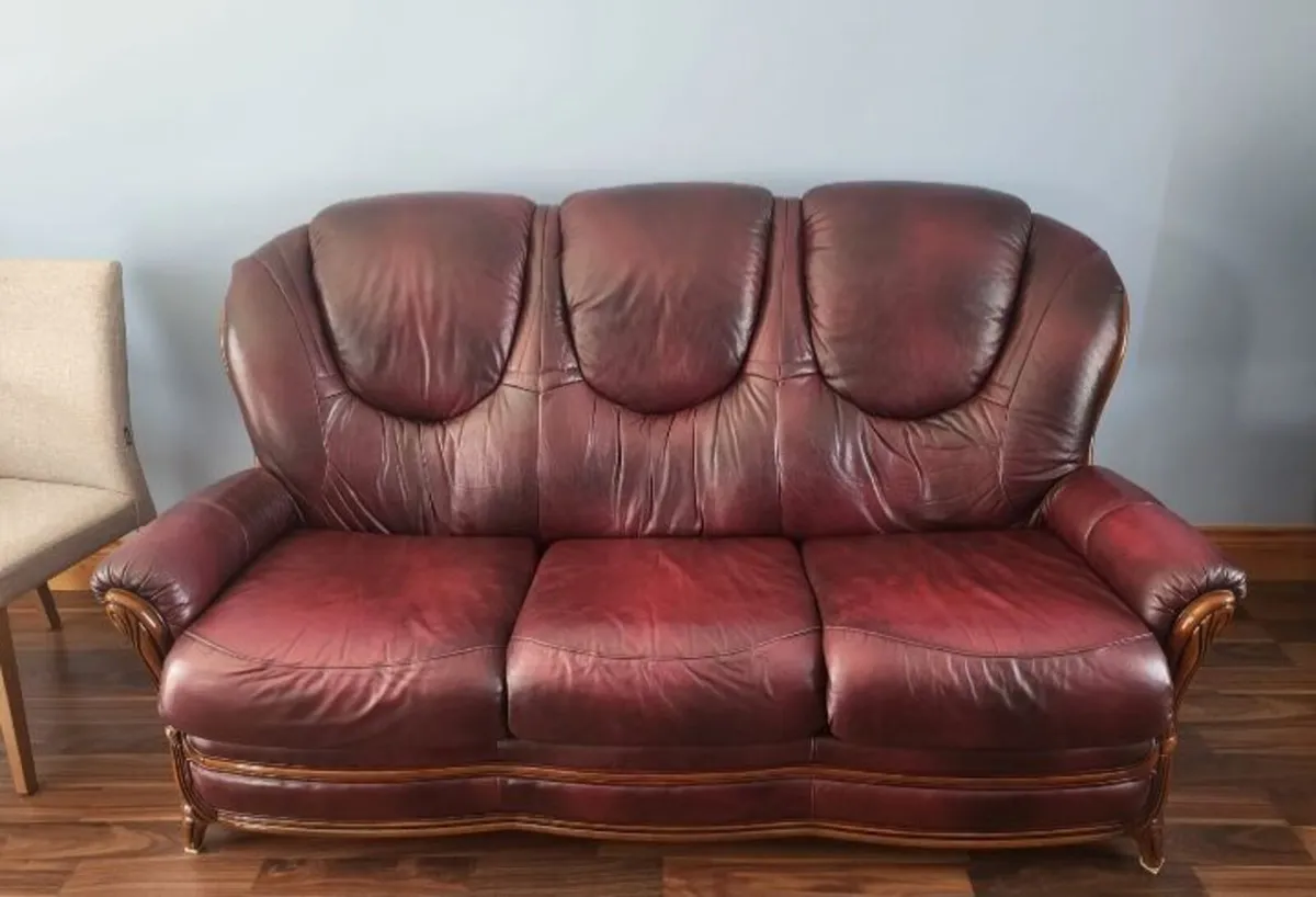 3 piece leather suite - Image 1