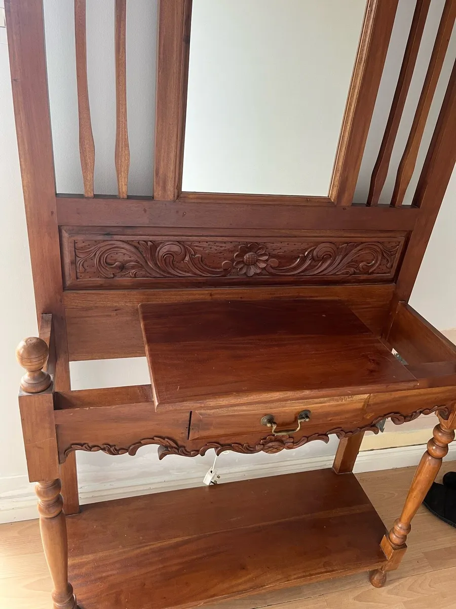 Antique style solid wood hall table - Image 3