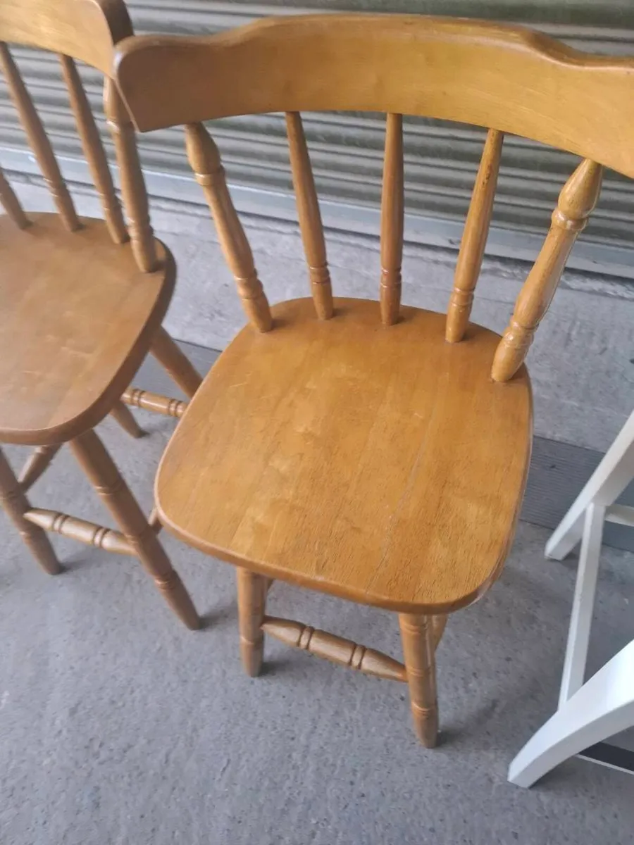 Pair of Solid Rubberwood Bar Stools (DELIVERY) - Image 2