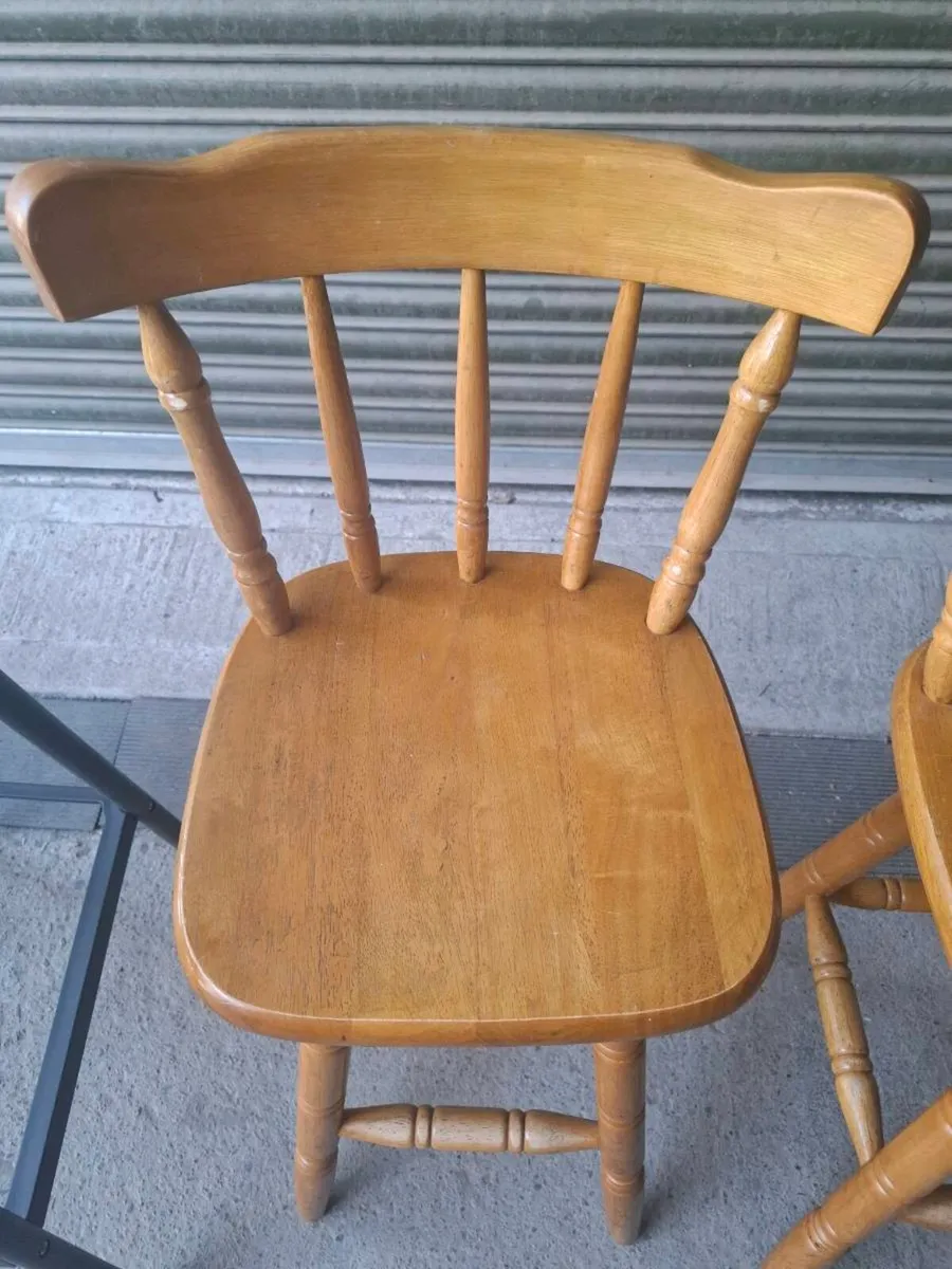Pair of Solid Rubberwood Bar Stools (DELIVERY) - Image 3
