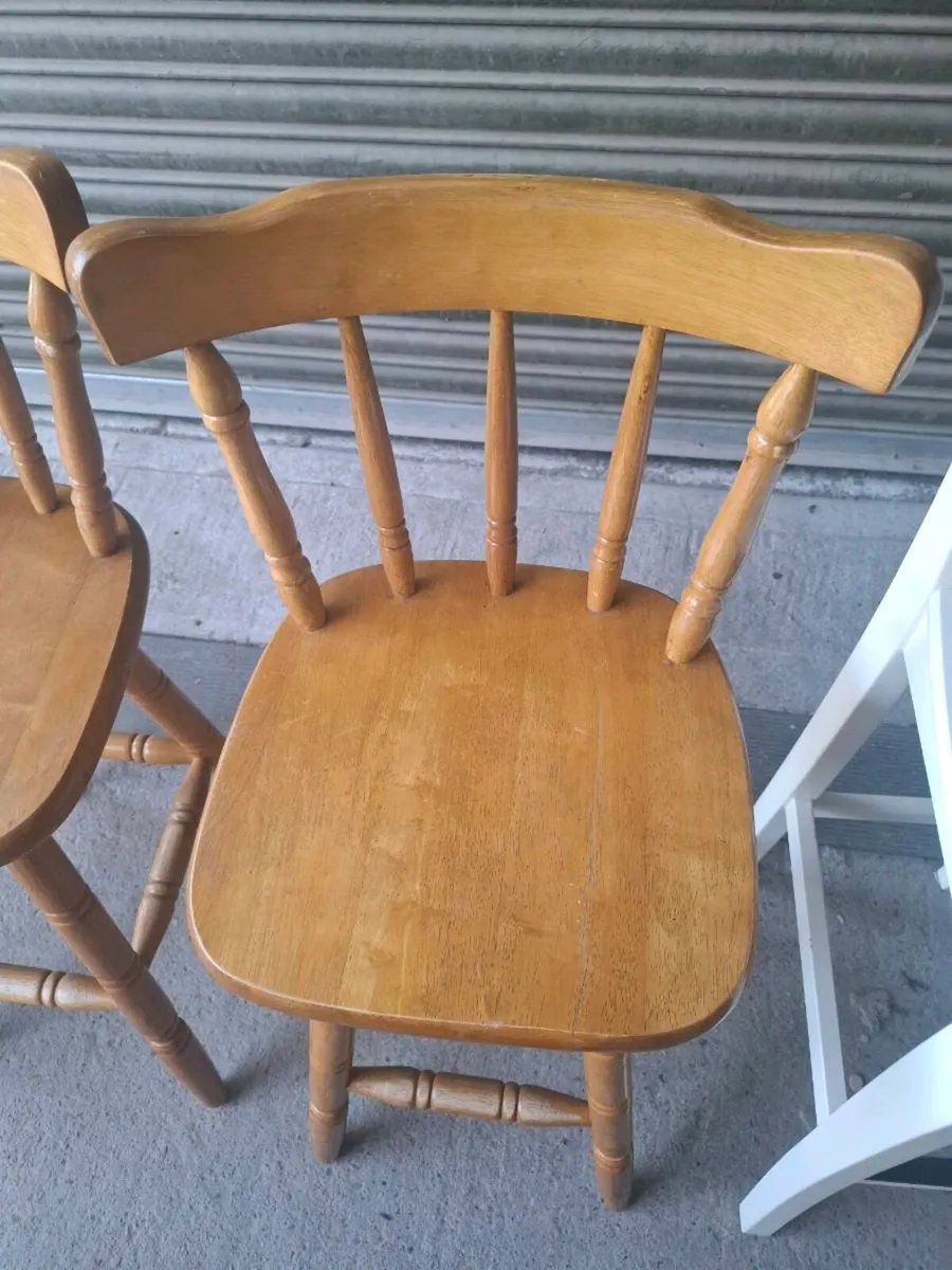 Pair of Solid Rubberwood Bar Stools (DELIVERY) - Image 4