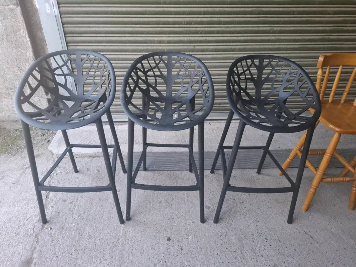 Modern Designer Bar Stools – Set of 3 (DELIVERY) - Image 1