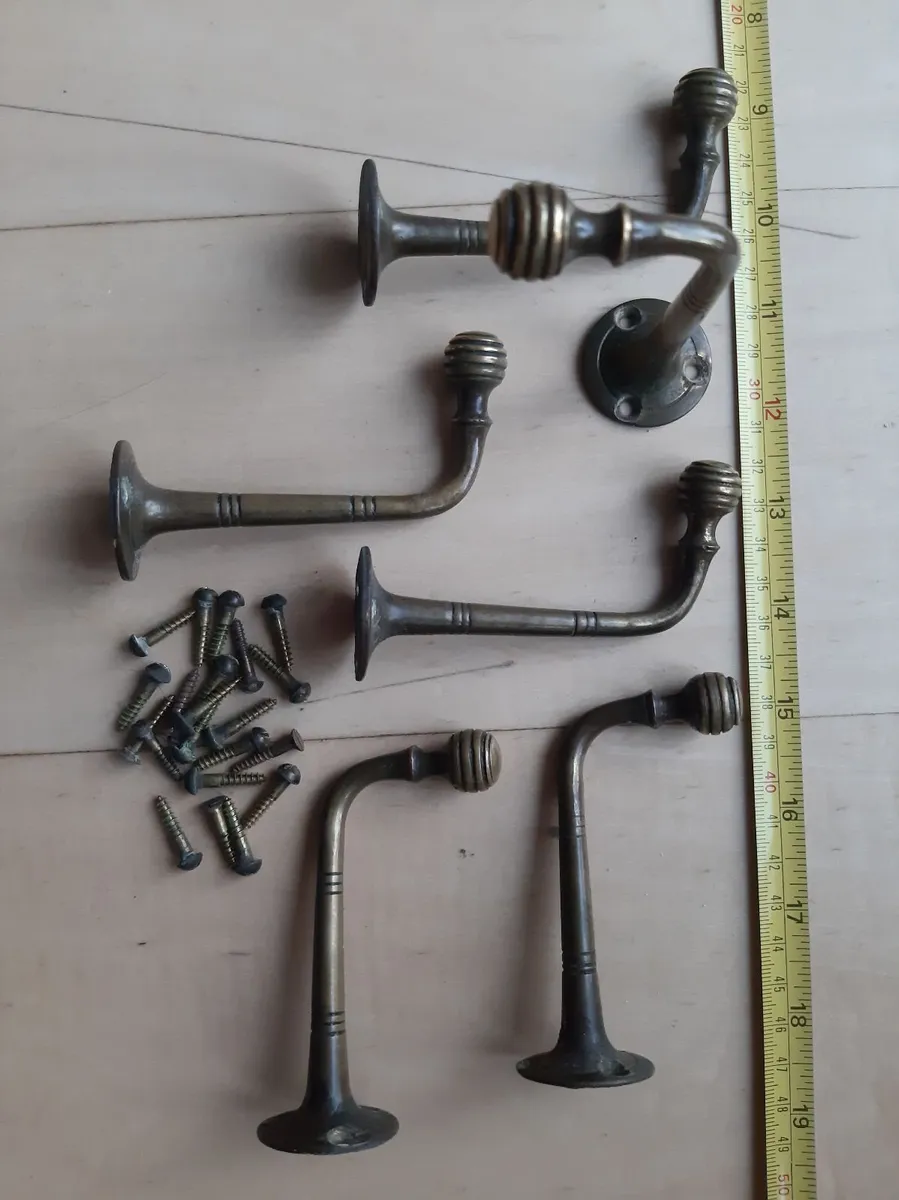 Brass coat hooks - Image 1