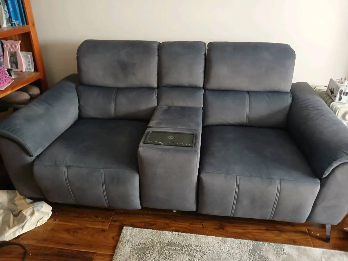 2 seater couch + armchair electric recliners - Image 2