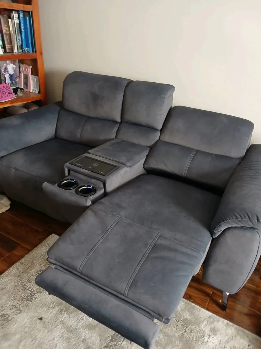 2 seater couch + armchair electric recliners - Image 1