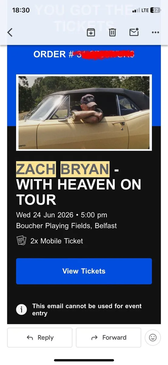 Zach Bryan tickets Belfast