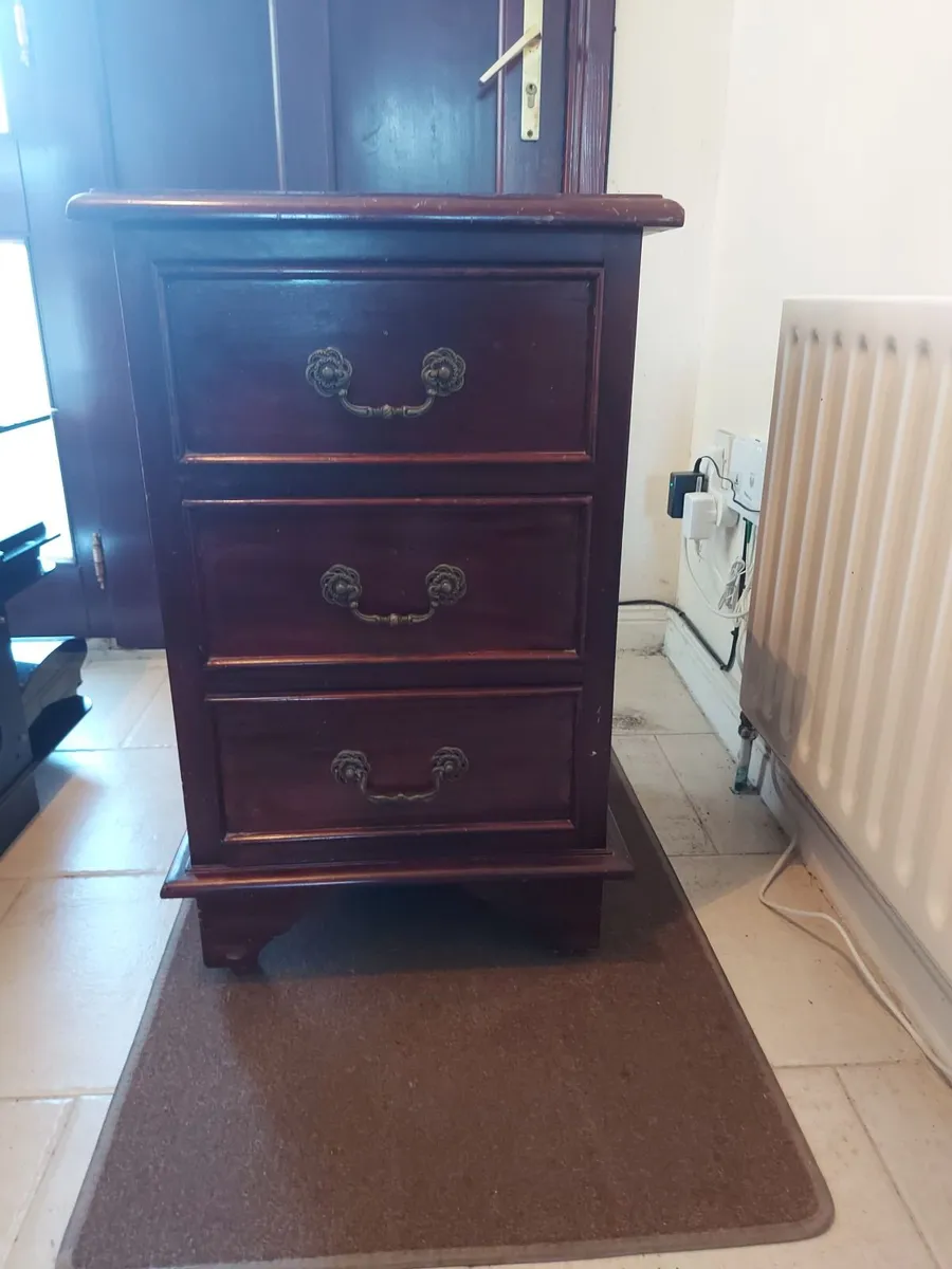 2 Matching Mahogany style Lockers with 3 Drawers - Image 1