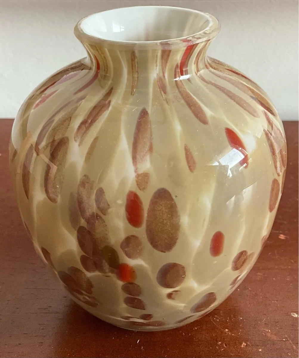 Hand Blown Cased Art Glass Vase - Image 1