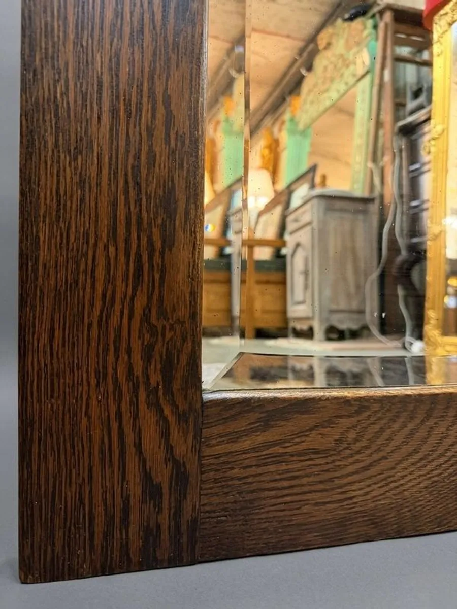 Early 20th Century Antique Belgian Oak Mirror - Image 4
