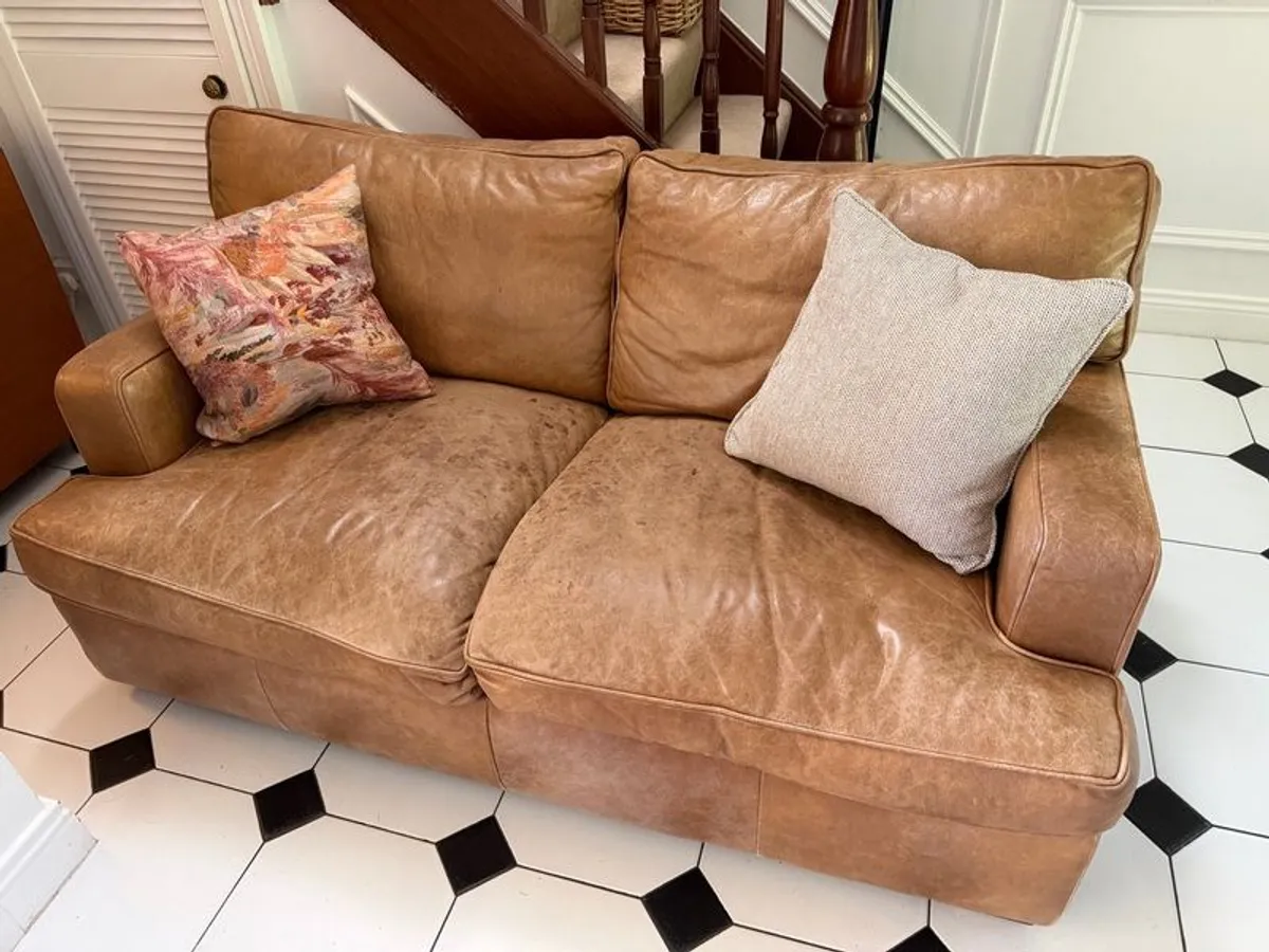 Laura Ashley Leather sofa bed - Image 3